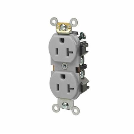 LEVITON Electrical Receptacles Sm Dup Rec 20A -125V -Side Gray 5342-GY